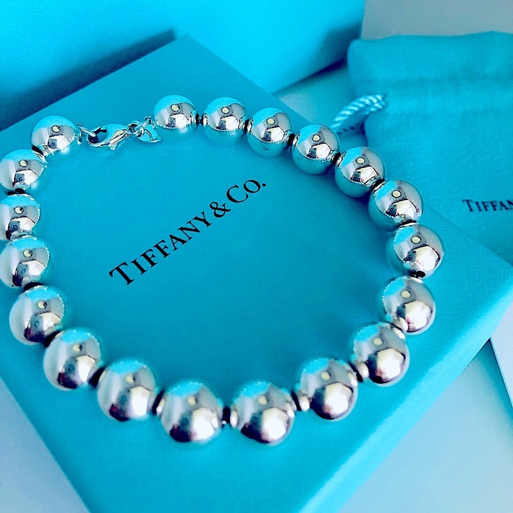 🩵Tiffany Hardware Ball Bracelet - Sterling Silver 10mmBeads - 7 1/2”